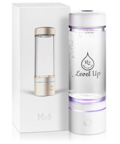 LevelUpWay 2025 Hydrogen Water Bottle Generator | SPE PEM Technology | Up to 4000 PPB Hydrogen | Dual Chamber | 250ml | White | Enhanced Hydration & Antioxidant Boost